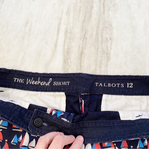 Talbots Navy Sailboat Shorts Size 12 The Weekend Short - Picture 6 of 6
